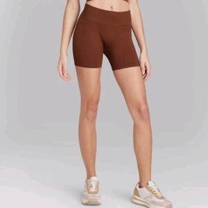 Wild Fable Brown Ribbed Bike Short
